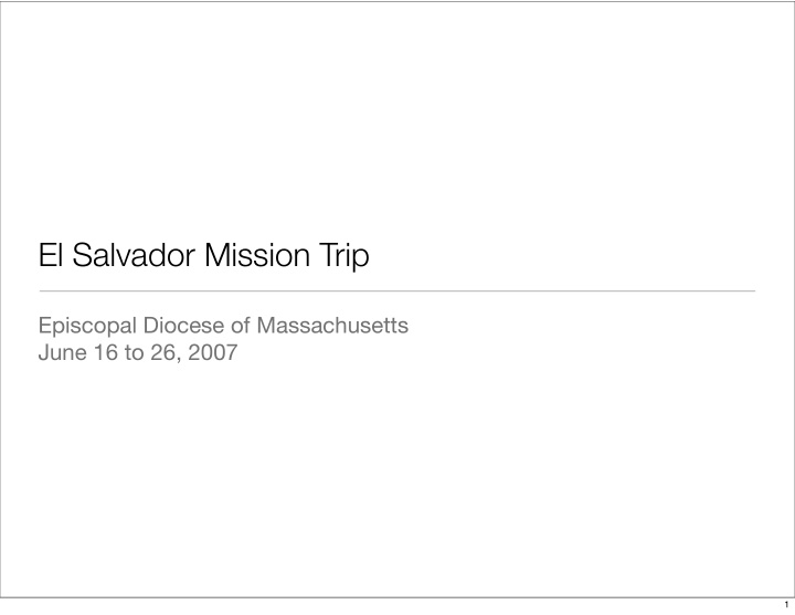 el salvador mission trip