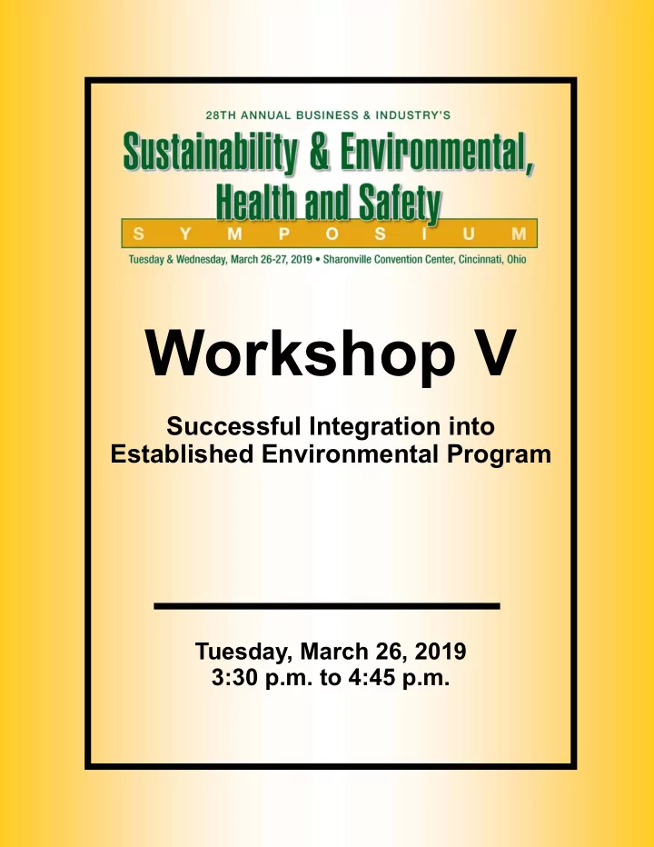 workshop v