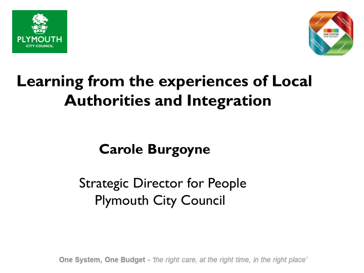 learning from the experiences of local authorities and