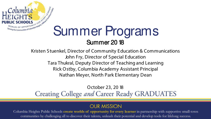 summer programs