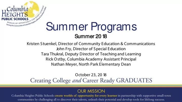 summer programs