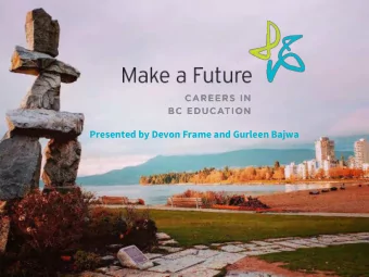 Presented by Devon Frame and Gurleen Bajwa Agenda  What You Should Know  Employment outlook for