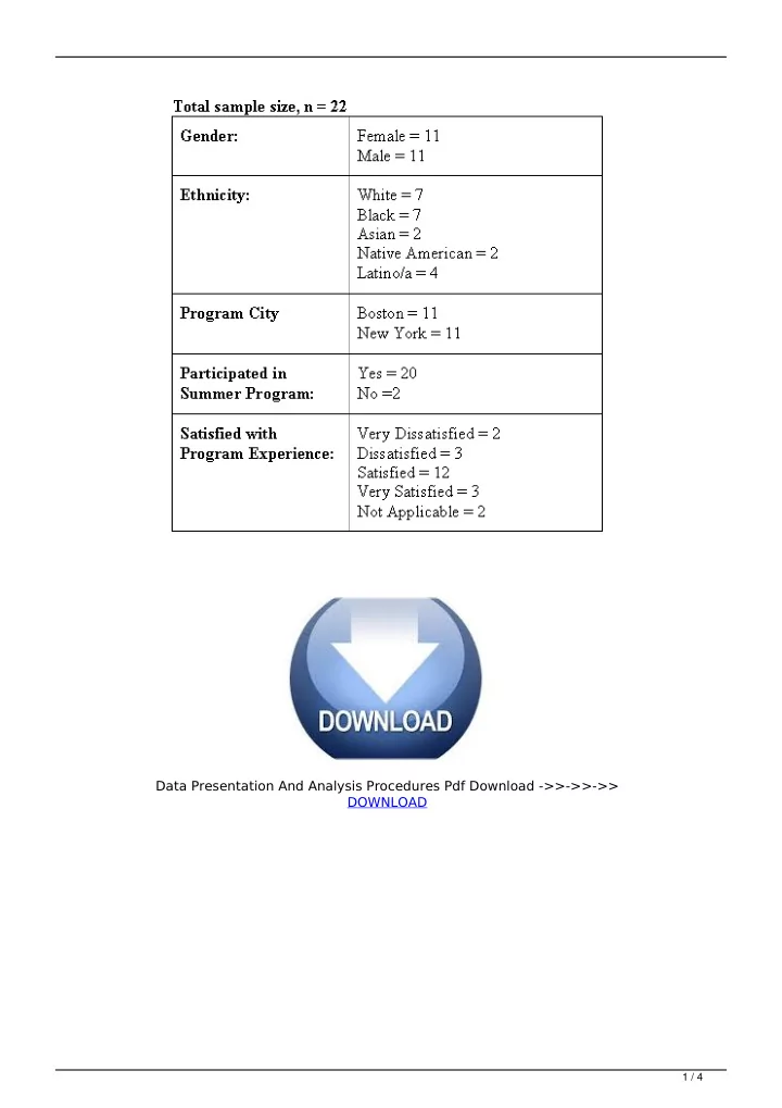 data presentation and analysis procedures pdf download