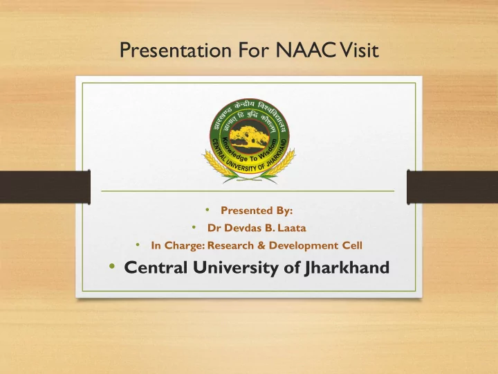presentation for naac visit