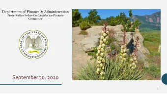 September 30, 2020  1  CARES Act Funding  Total Award to New Mexico $1,250,000; Direct Distribution