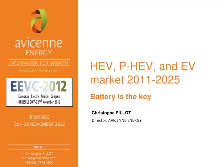 hev p hev and ev market 2011 2025