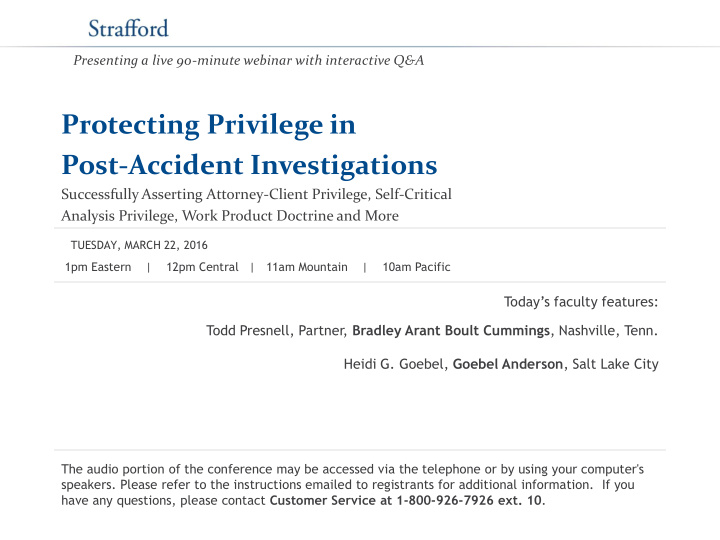 protecting privilege in post accident investigations