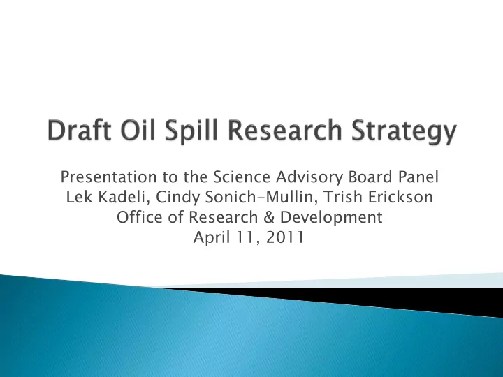 presentation to the science advisory board panel lek