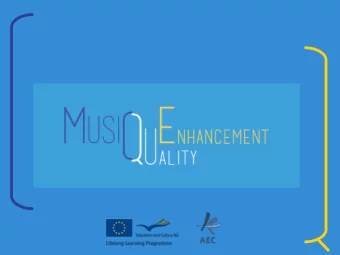 Introduction to the MusiQuE Peer-  Reviewers Training Session o Why this workshop?  offering