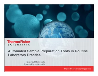 Automated Sample Preparation Tools in Routine  Laboratory Practice  Elsamoul Hamdnalla  Thermo