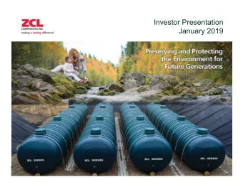 Investor Presentation  January 2019  Forward-Looking Information  Advisory Regarding