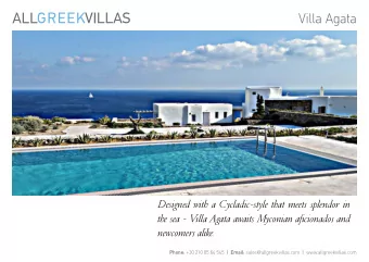 Villa Agata  Designed with a Cycladic-style that meets splendor in  the sea - Villa Agata awaits