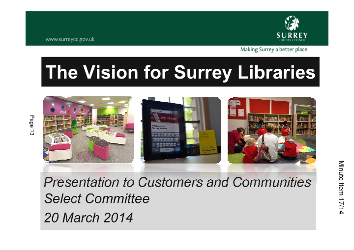 the vision for surrey libraries