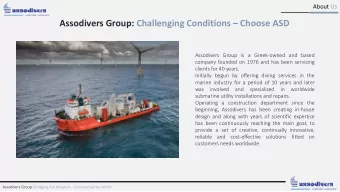 Assodivers Group: Challenging Conditions  Choose ASD  Assodivers Group is a Greek-owned and
