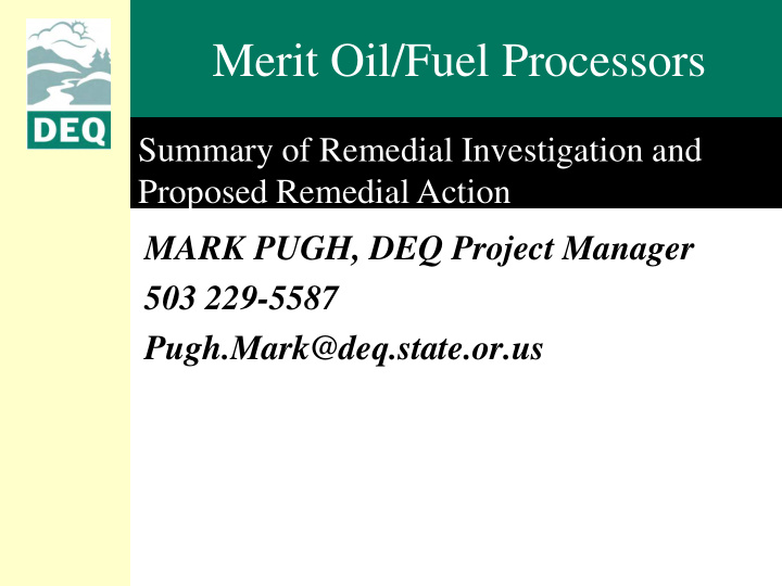 merit oil fuel processors