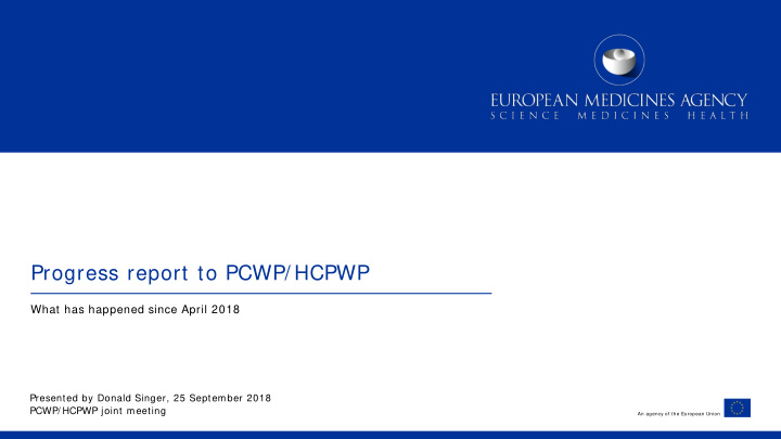 progress report to pcwp hcpwp