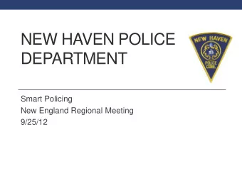 DEPARTMENT  Smart Policing  New England Regional Meeting  9/25/12  Introduction  Purpose Area 3