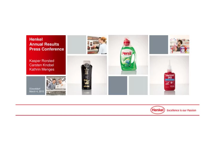 henkel henkel annual results annual results press