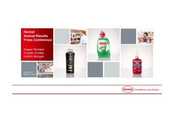 Henkel  Henkel  Annual Results  Annual Results  Press Conference  Press Conference  Kasper Rorsted