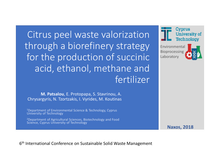 citrus peel waste valorization through a biorefinery