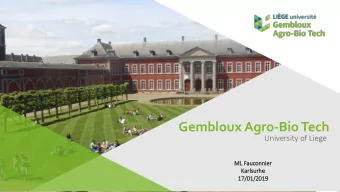 Gembloux Agro-Bio Tech  University of Liege  ML Fau  auconnie  ier  Karlsurhe  17/0  17/01/2019