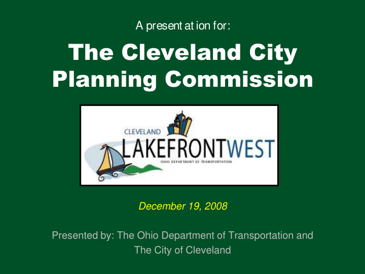 the cleveland city planning commission