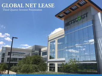 GLOBAL NET LEASE  Third Quarter Investor Presentation  NETSCOUT ALLEN, TX  OVERVIEW