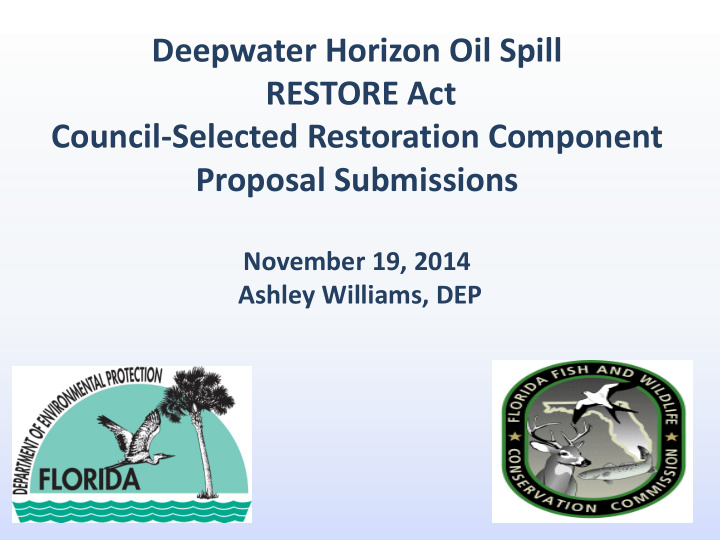 deepwater horizon oil spill restore act council selected