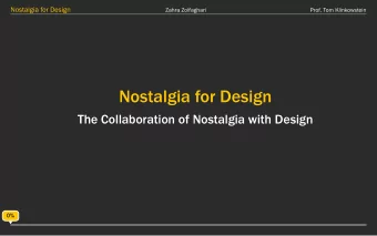 Nostalgia for Design  The Collaboration of Nostalgia with Design  0%  Nostalgia for Design  Zahra