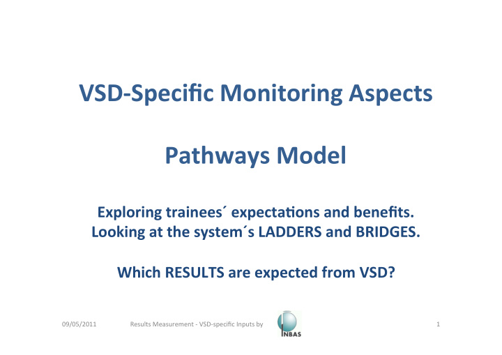 vsd specific monitoring aspects pathways model