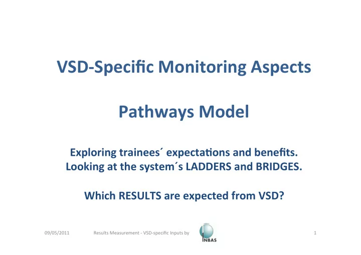 vsd specific monitoring aspects pathways model