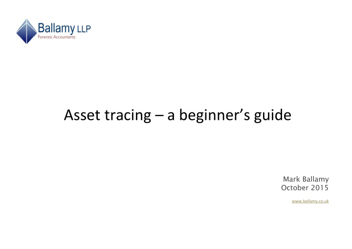 asset tracing a beginner s guide