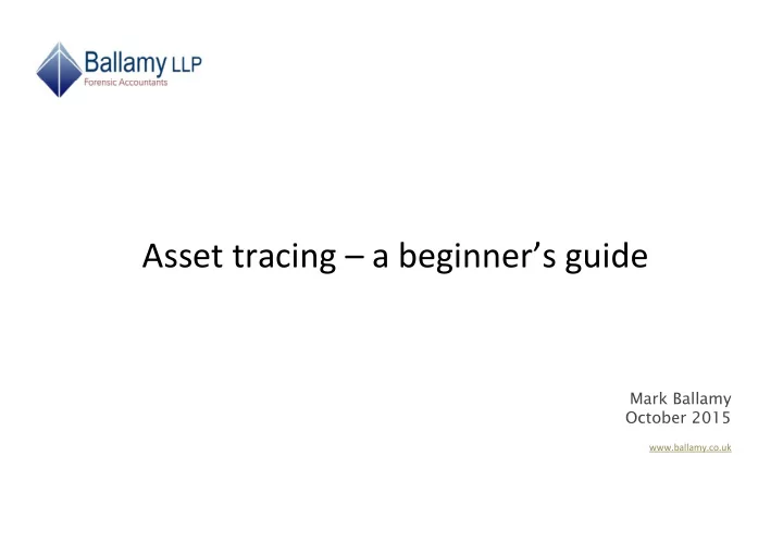 asset tracing a beginner s guide