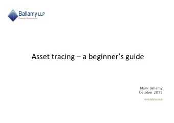Asset tracing  a beginners guide