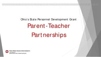 Parent-Teacher  Partnerships  Partners  Ohio Department of Education, Office for Exceptional