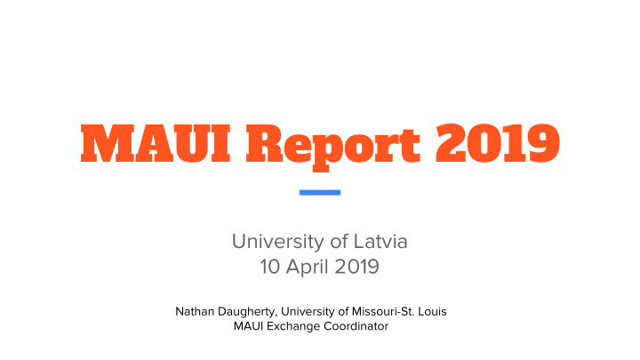maui report 2019
