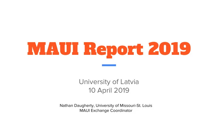 maui report 2019
