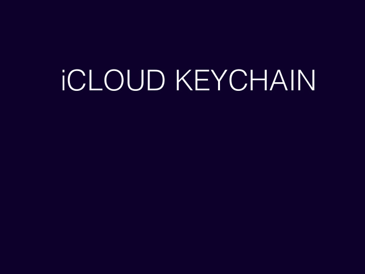 icloud keychain what is keychain
