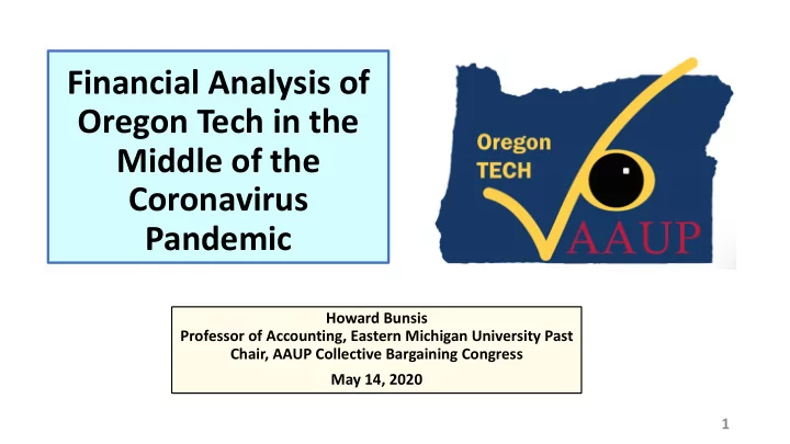 financial analysis of oregon tech in the middle of the
