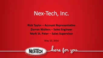 Nex  ex-Tech, I  Inc.  Rick Taylor  Account Representative  Darren Walters  Sales Engineer