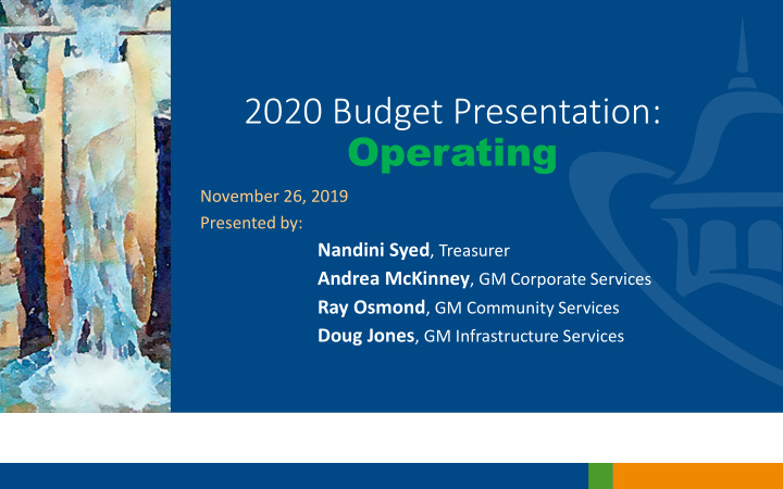 2020 budget presentation operating