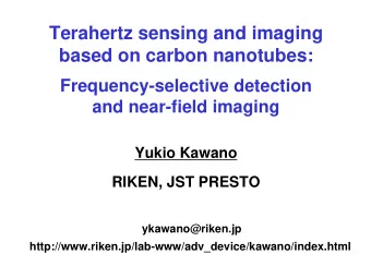 Terahertz sensing and imaging  based on carbon nanotubes:  Frequency-selective detection  and