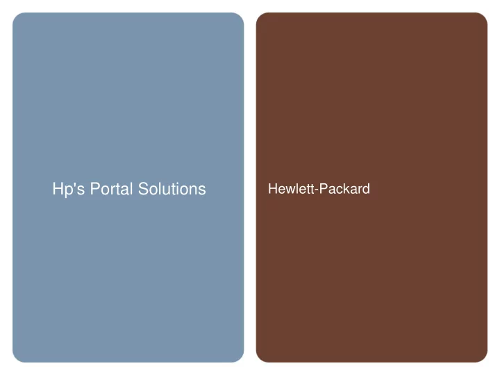 hp s portal solutions