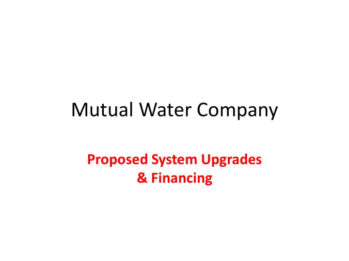 mutual water company