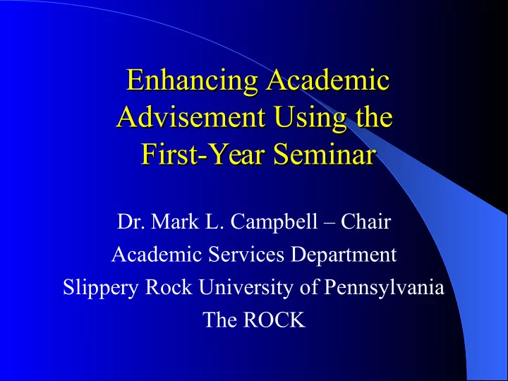 enhancing academic enhancing academic advisement using