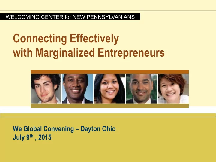 connecting effectively with marginalized entrepreneurs