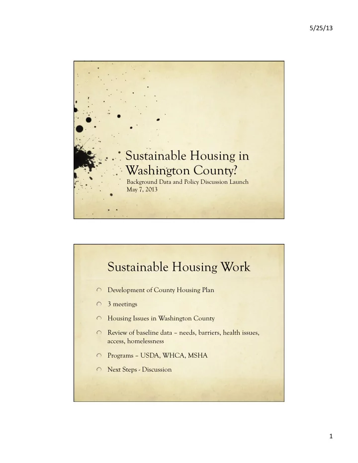 sustainable housing in washington county