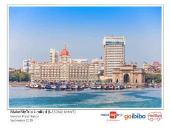 Safe Harbor Certain statements contained in this presentation are forward - looking