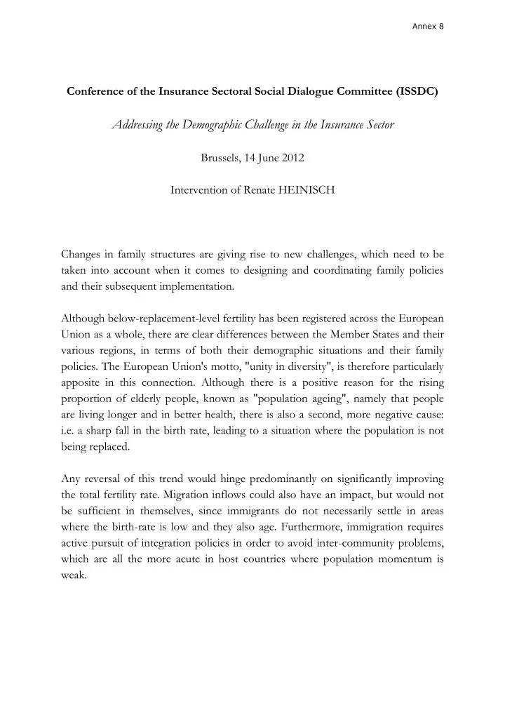 addressing the demographic challenge in the insurance