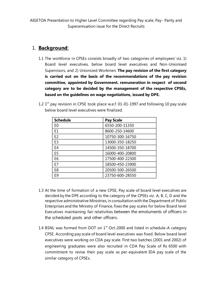 superannuation issue for the direct recruits 1 background
